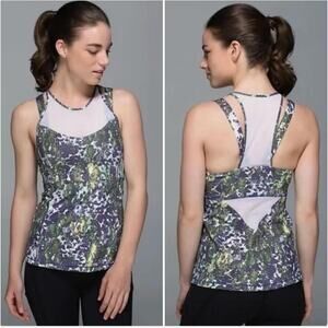Lululemon Running In The City Tank Top Purple Green Mesh Luxtreme 6